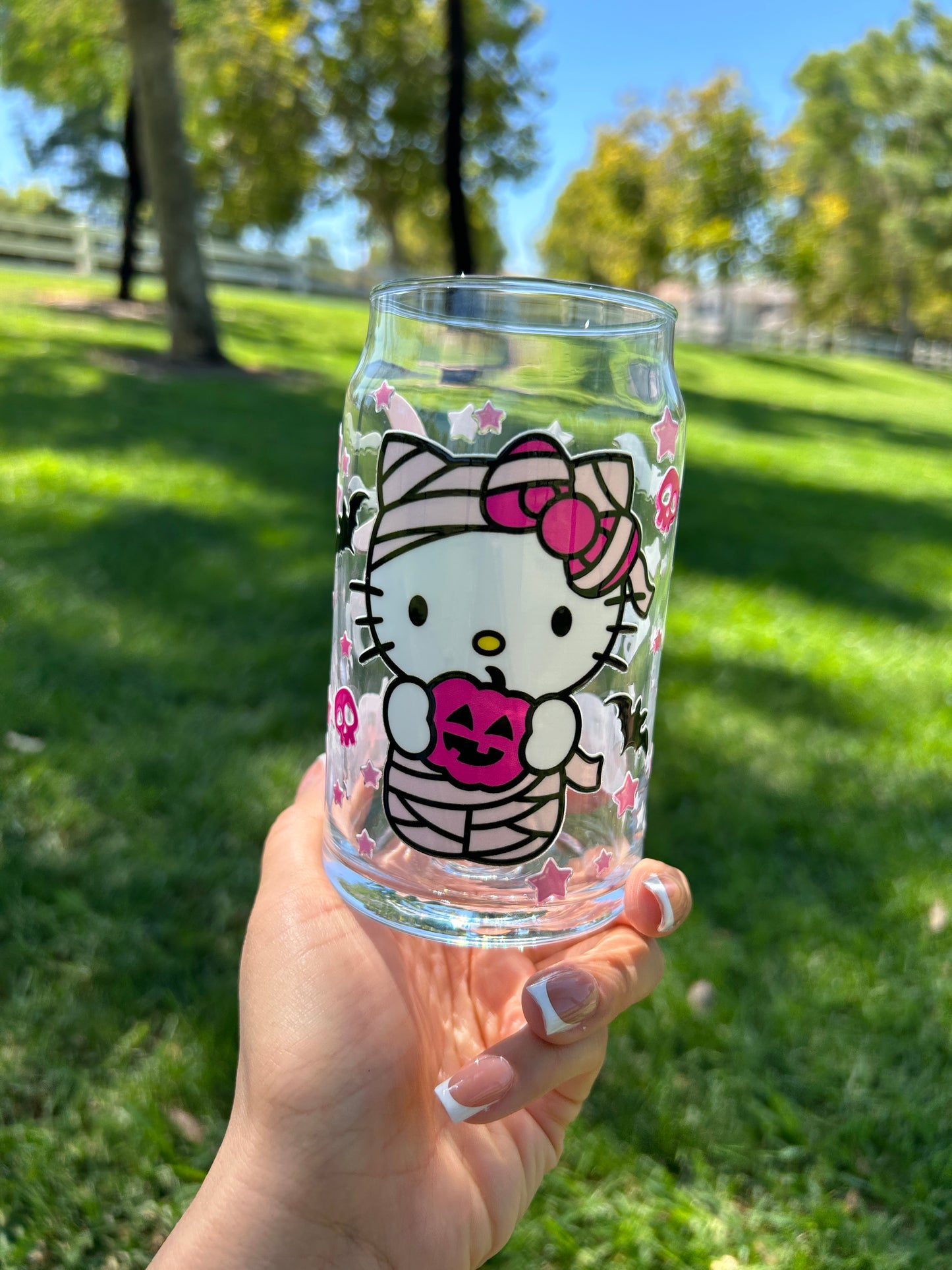 MUMMY KITTY GLASS CUP