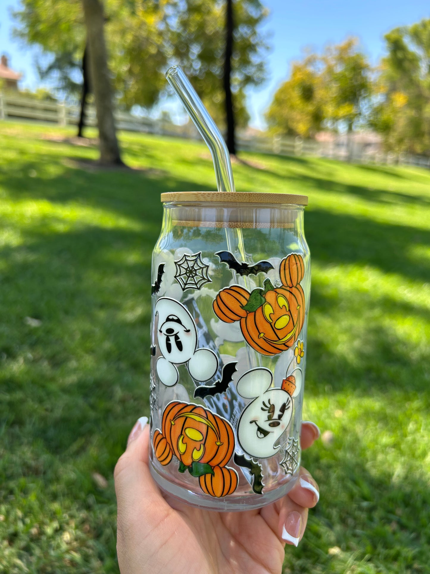 PUMPKIN BOO GLASS CUP